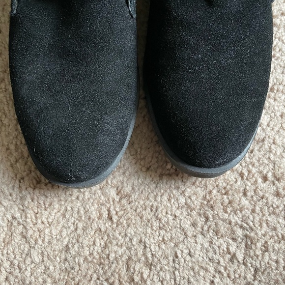 Lucky Brand Leather Suede Black Lace Up Ankle Booties - Picture 5 of 10